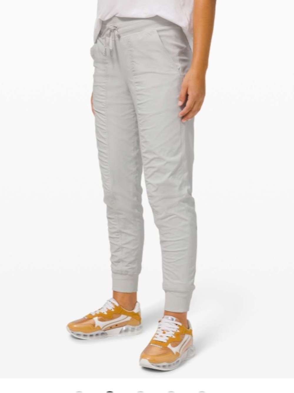 Lululemon Dance Studio Mid-Rise Lined Jogger Light Grey Vapor Size 10 EUC